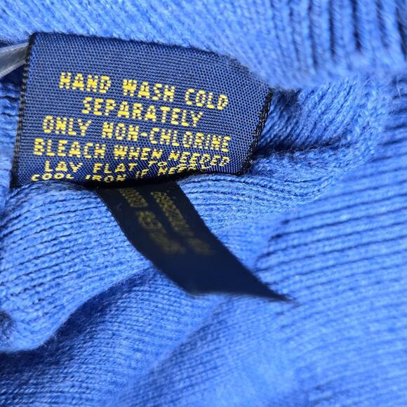 Polo Ralph Lauren Sweater Vest Mens XL Blue Pima Cotton V Neck Knit Pullover - Picture 10 of 10